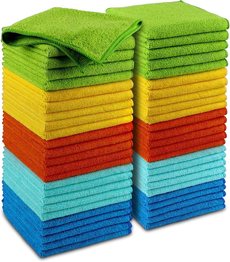 AIDEA 50-Pack Premium Microfiber Towels for Car Detailing and Cleaning