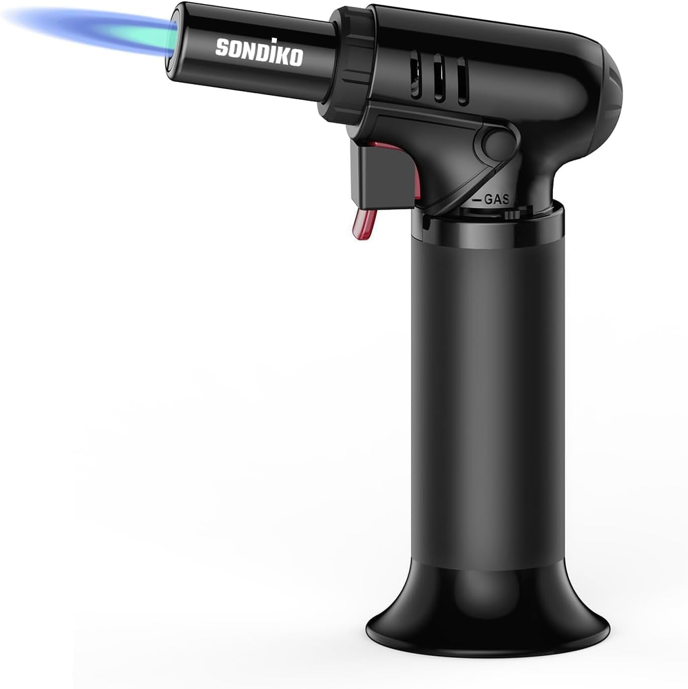 Butane Torch Lighter with Fuel Gauge, Refillable Soldering Torch with Adjustable