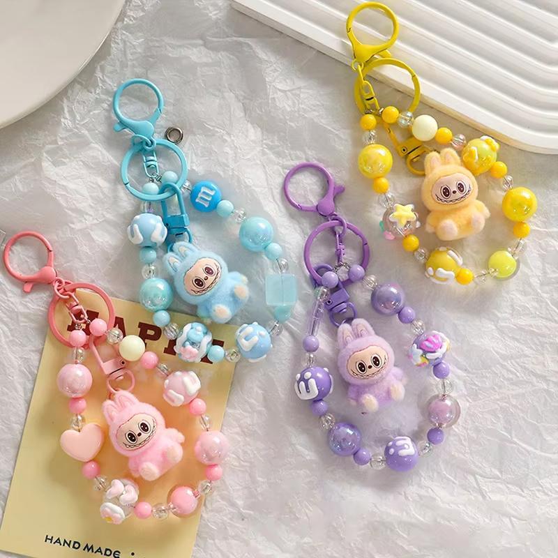 Labubu Resin Keychain Cute Cartoon Pendant for DIY Accessories Gifts Backpacks