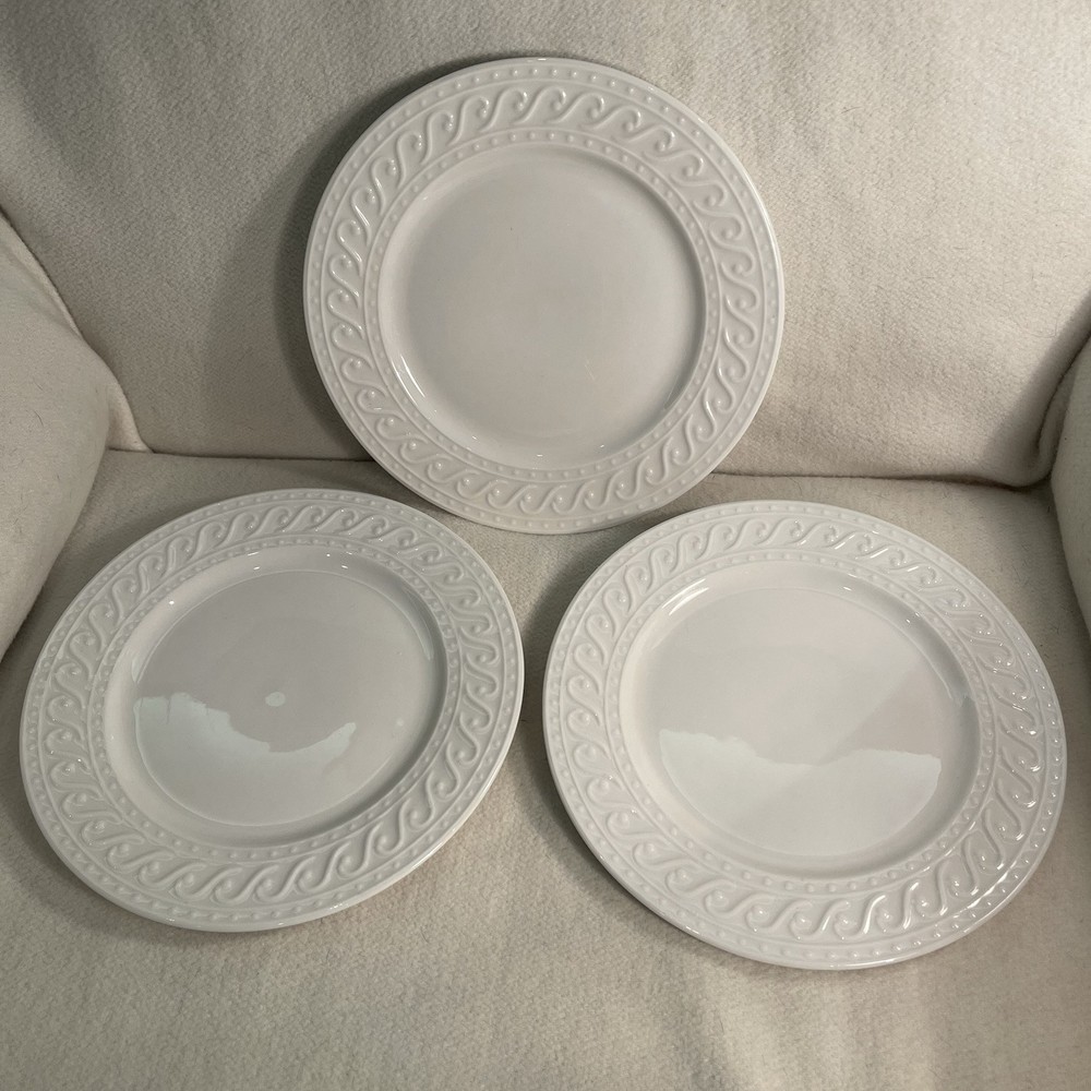 Pfaltzgraff Everyday Kensington White Embossed Porcelain Salad Dessert Plate