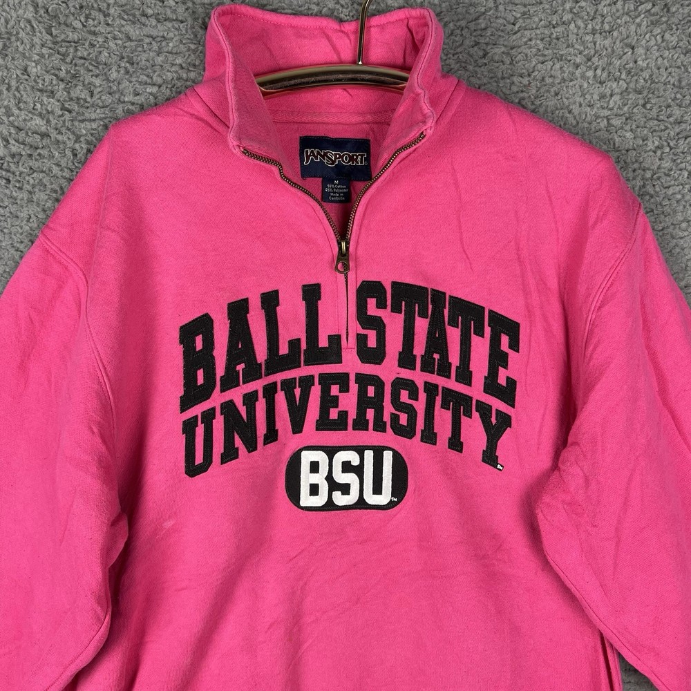 JanSport Ball State University Pullover Quarter Zip Sweater Women's Medium