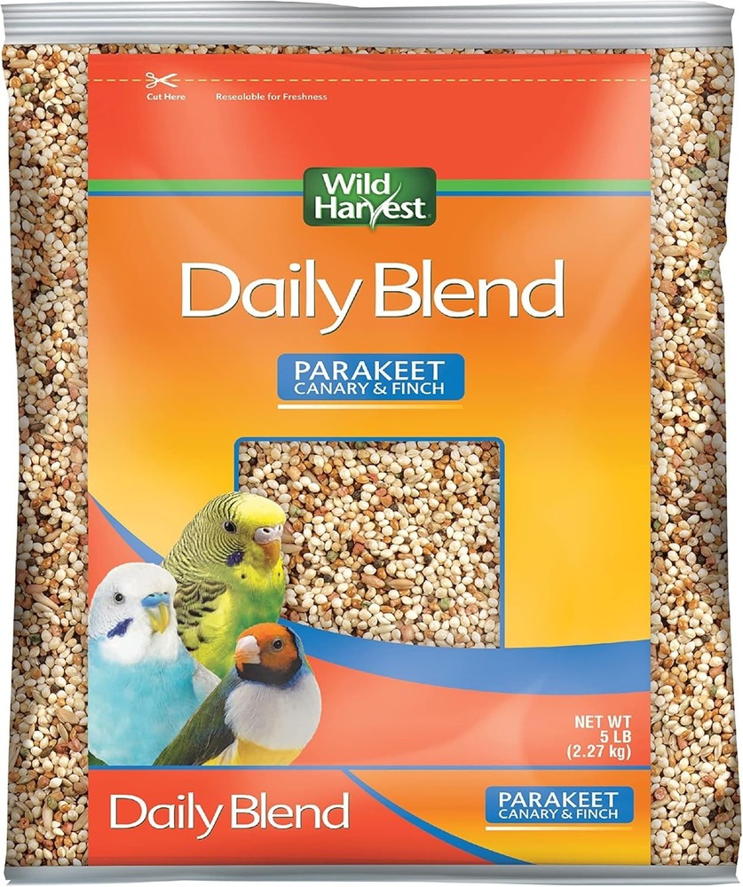 Wild Harvest Daily Blend Nutrition Diet Parakeet, Finch, Bird Food, 5 Pounds