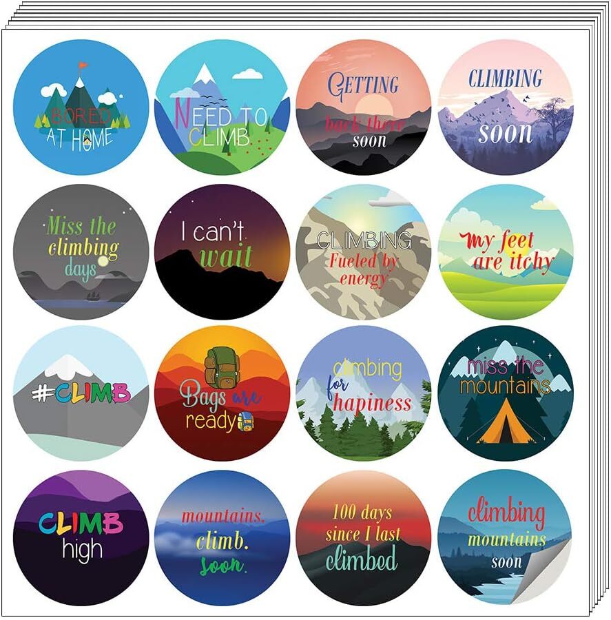 I Miss Climbing Stickers 5-Pack for Adventure Enthusiasts