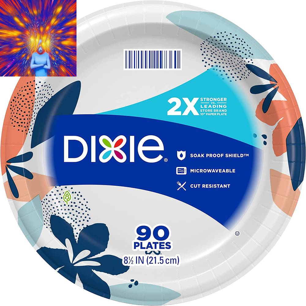 Medium Paper Plates, 8.5 Inch, 90 Count, 2X Stronger*, Microwave-Safe, Soak-Proo