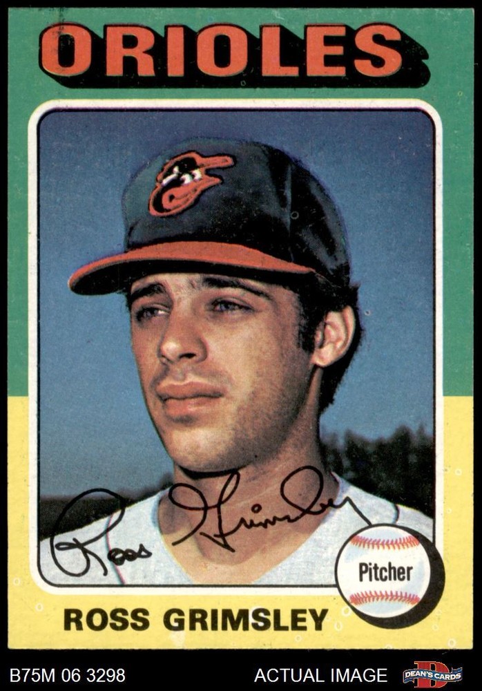 1975 Topps Mini #458 Ross Grimsley Orioles 6 - EX/MT