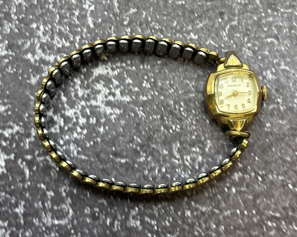 Caravelle Watch Women Vintage Stainless Steel Back Base Metal Bezel
