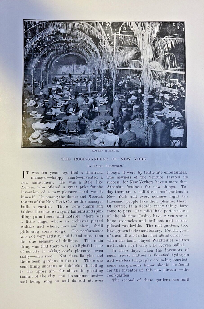 1899 New York Roof Gardens Koster & Bial American Theater Madison Square