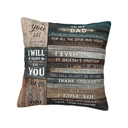 Best Dad Gifts for Father's Day or Birthday - 18x18 Green Wood Grain