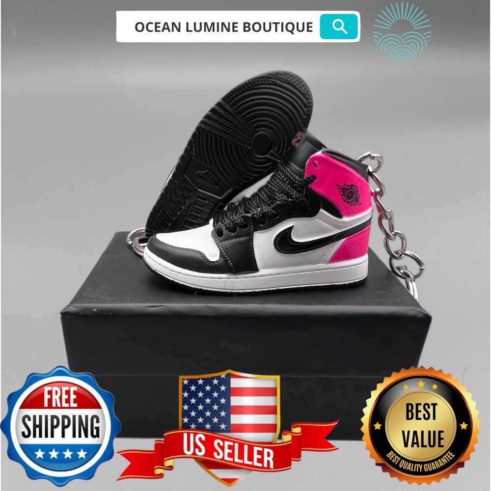 Air Jordan 3D Mini Sneaker Keychain, Basketball Sneaker Collectible, Box Options