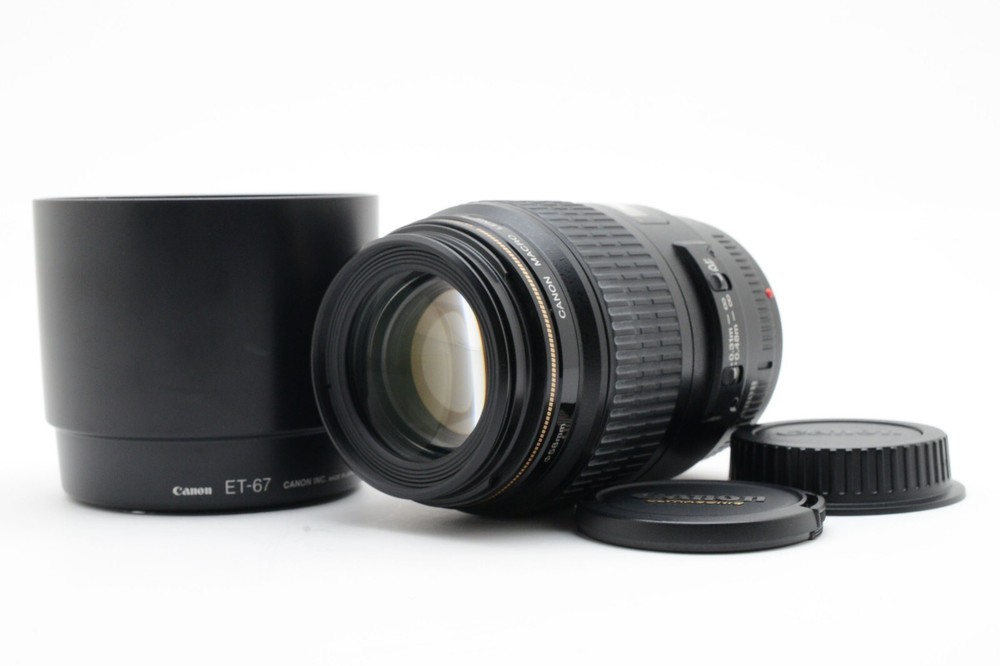 Canon EF 100mm F2.8 Macro USM Lens with Hood Telephoto Prime in Excellent Condition
