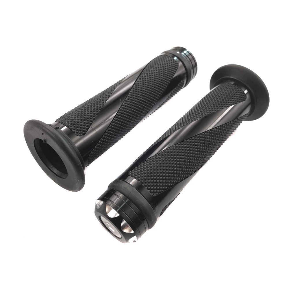 MYK Powersports Grips Universal fit Aluminum and Soft Rubber Motorcycle Grip ...