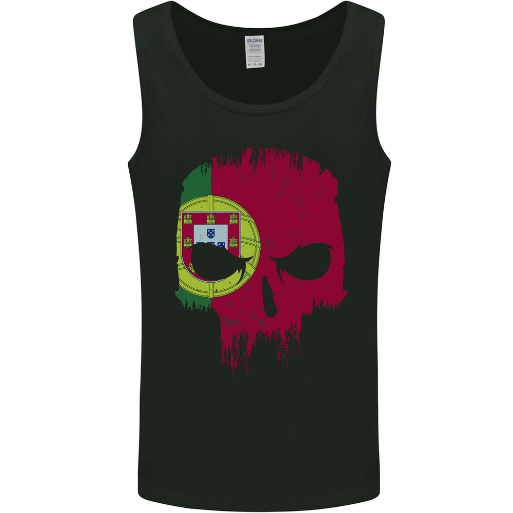 Portugal Skull Flag Gym Flag Biker Mens Vest Tank Top