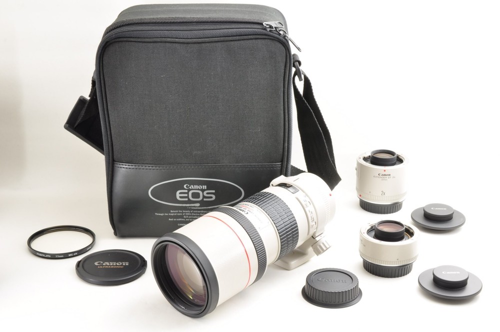 Canon EF 300mm F4 L USM Telephoto Lens with 1.4x 2x Extender Near Mint Condition #2592