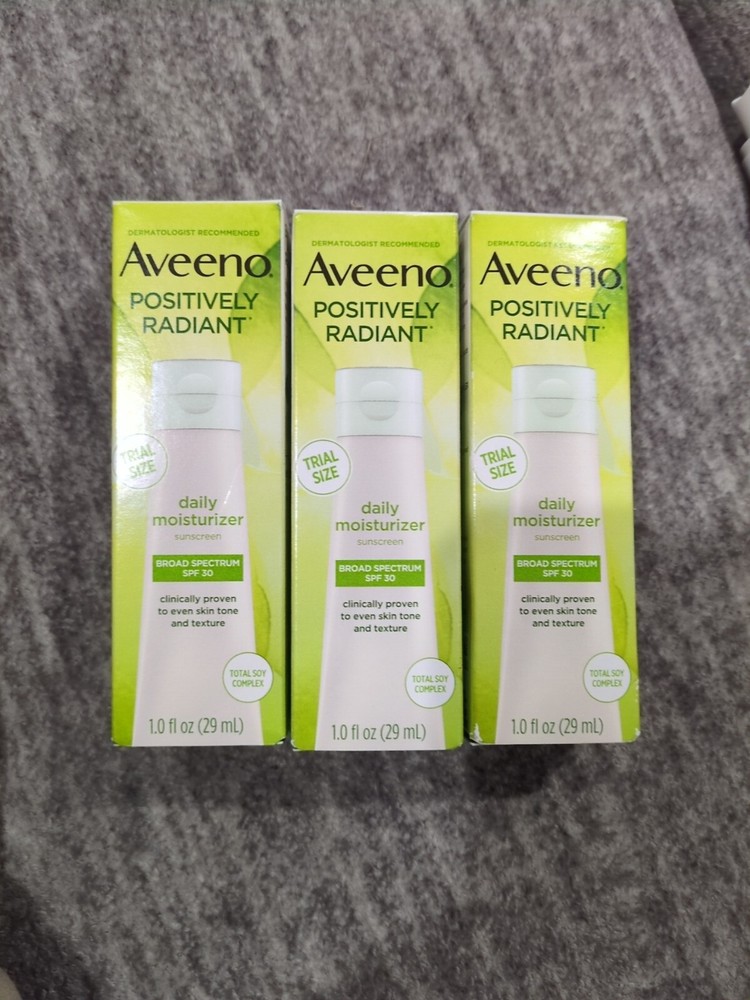 3-Pack Aveeno Positively Radiant SPF 30 Daily Cleanser 1 oz Exp 06/23