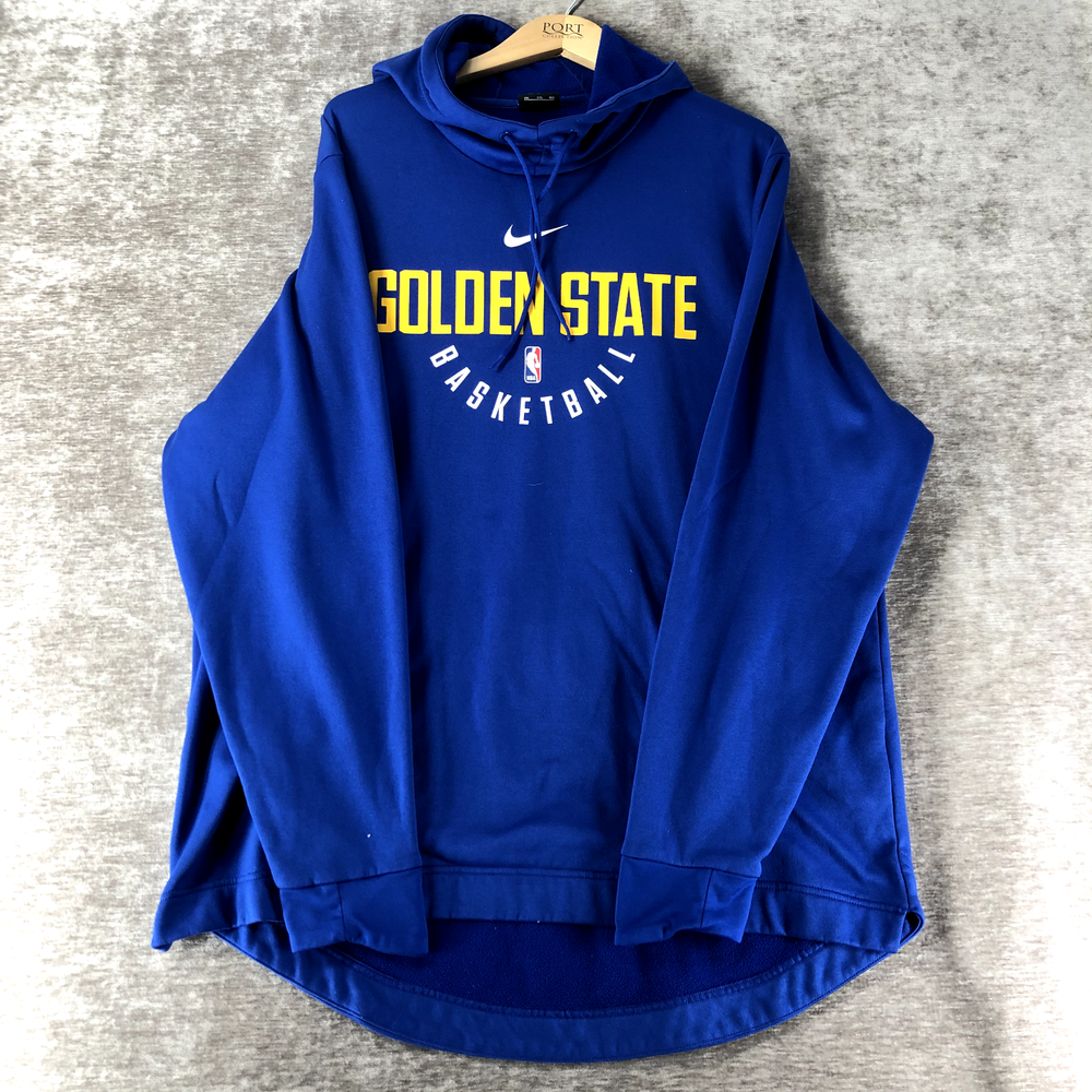Nike Dri-Fit NBA Goldenstate Warriors Men's Hoodie Size 2XL Blue Pullover