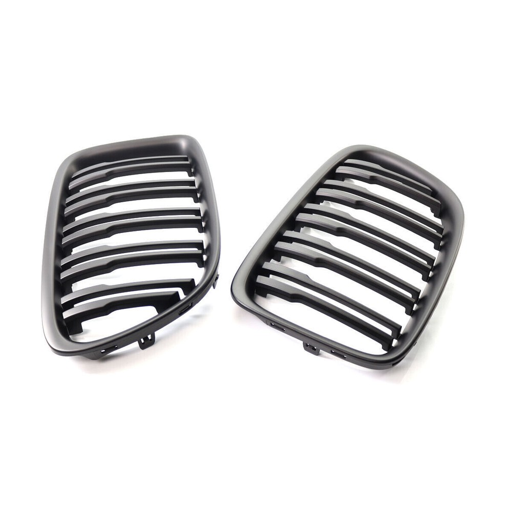 Matte Black Front Bumper Kidney Grille Grill Dual Slat For BMW X1 E84 2009-2015