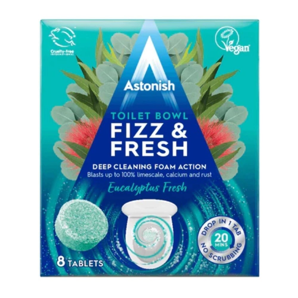 Astonish Pink Peony Fizz & Fresh Toilet Bowl Tablets - Deep Cleaning Foaming...