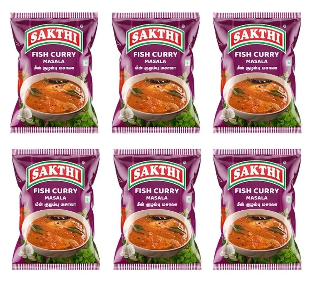 SAKTHI Fish Curry Masala 50g Pack of 6 | 300g Total | Free Global Shipping