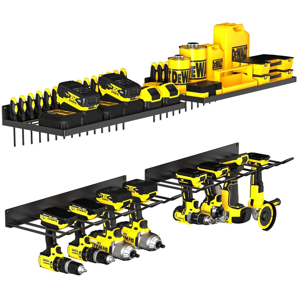 Heavy Duty Wall Mount Power Tool Organizer with Cord Storage