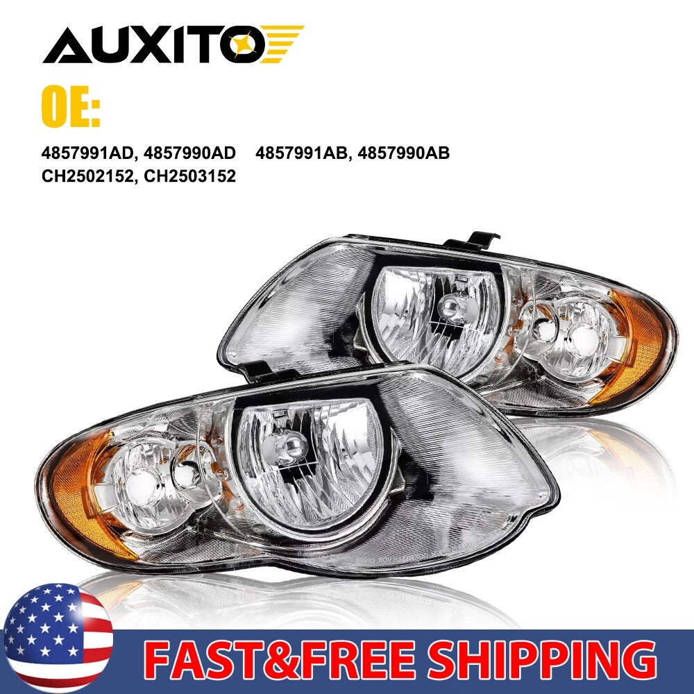 Pair Fit2005-07 Chrysler Town & Country Driver Passenger Side Headlamp Assembly