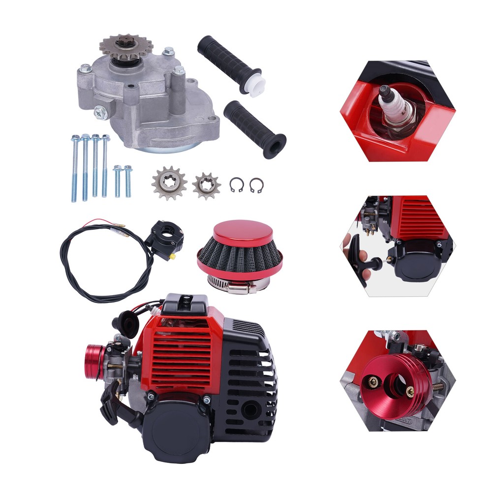 Bicycle Motorized 49CC 2-Stroke Gas Petrol Bike Engine Motor Kit Chain Scooter