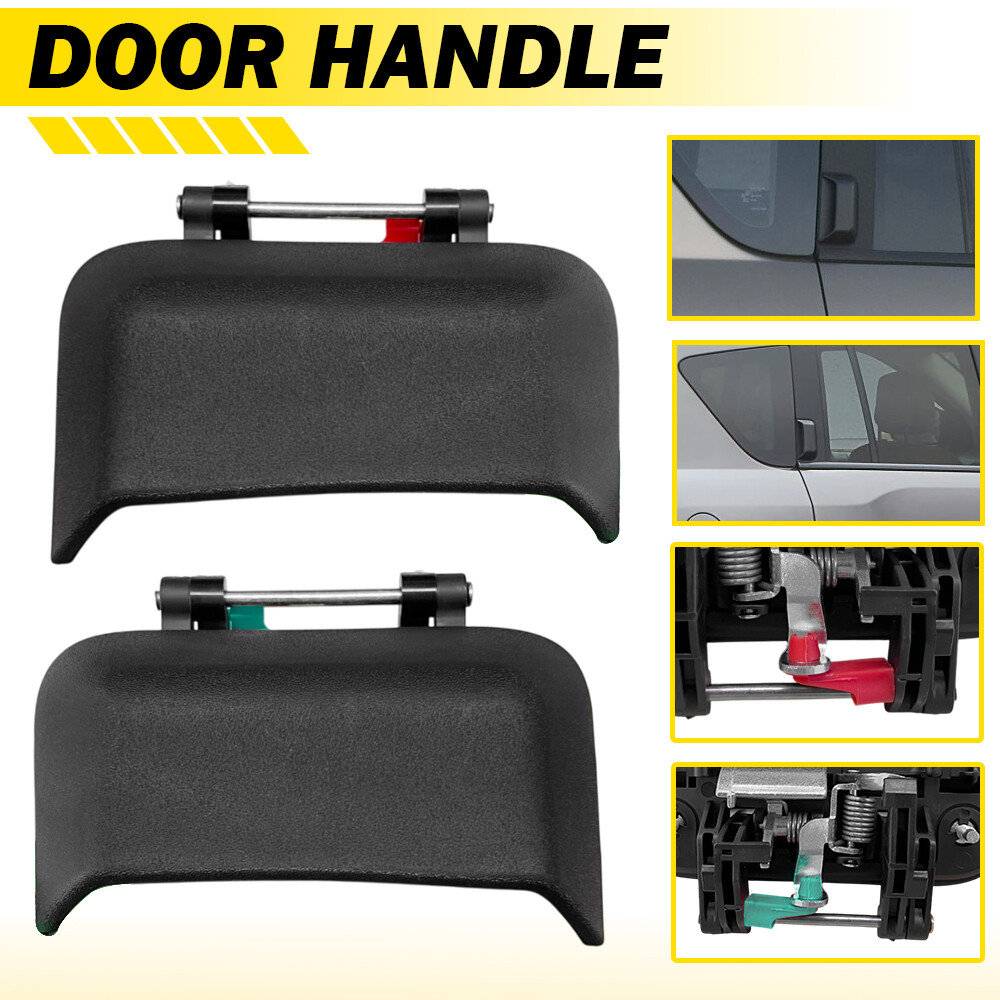 2007-16 Jeep Compass Exterior Door Handle Set - 2 Black Plastic Left & Right Rear
