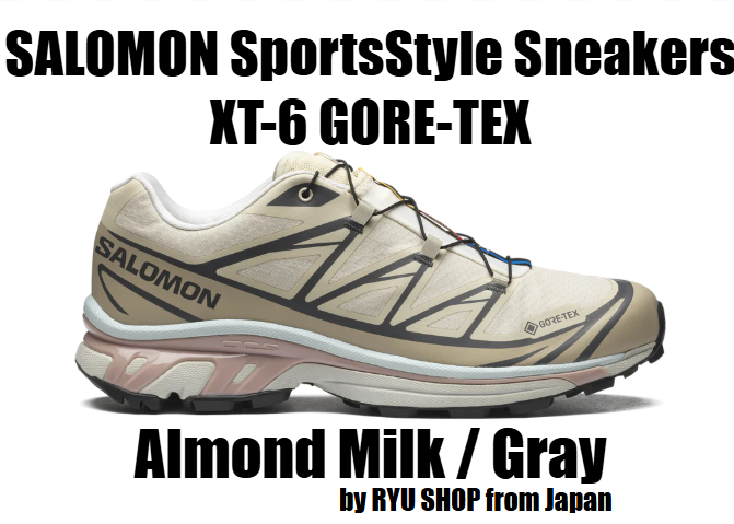 Salomon XT-6 Gore-Tex Sneakers in Almond Milk Gray Pink L47581200