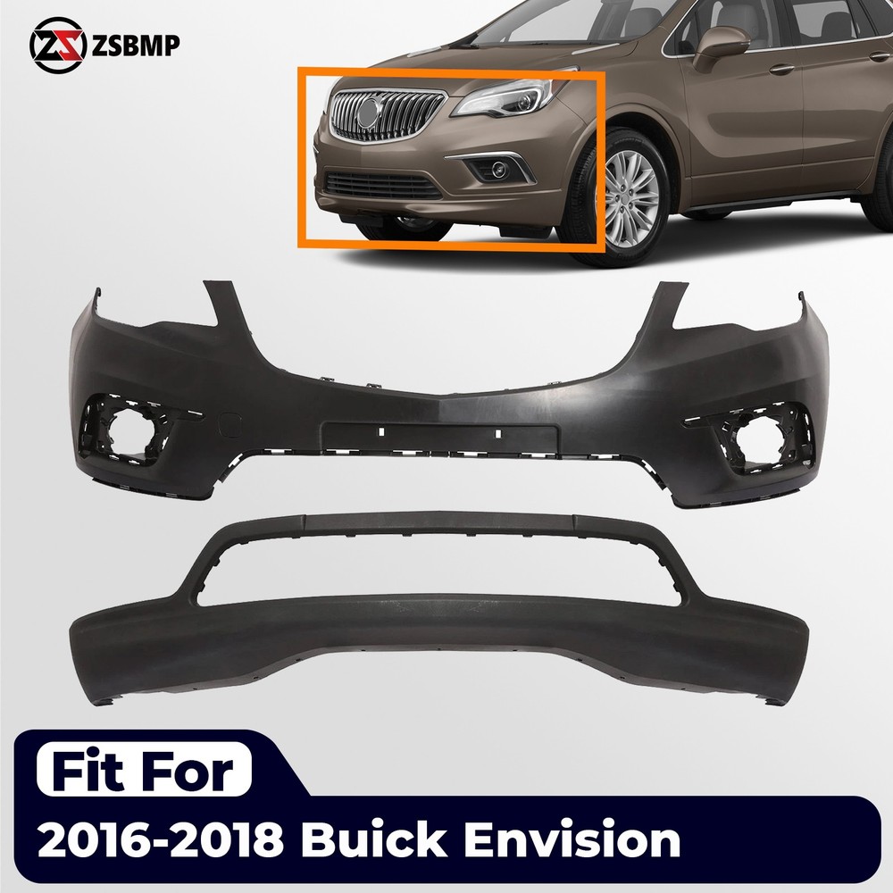 Upper and Lower Front Bumper Cover For 2016 2017 2018 Buick Envision Primed