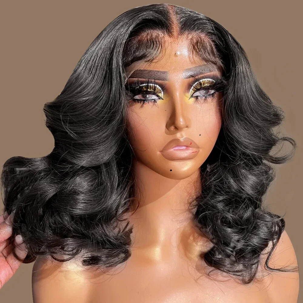 Short Body Wave 13x6 Lace Frontal Bob Wig Pre Plucked Human Hair