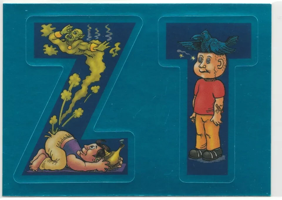 Vintage 2006 GPK ANS5 Alphabet Stickers Z T Garbage Pail Kids Series 5