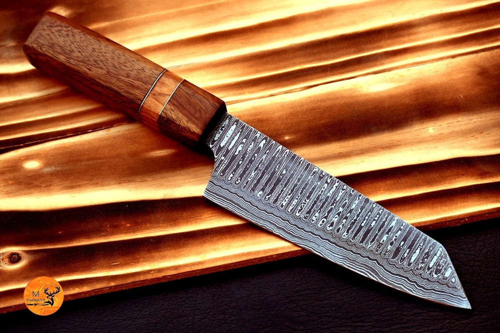 CUSTOM HANDMADE FOEGED DAMASCUS STEEL CHEF KNIFE UTILITY KITCHEN KNIFE 2735