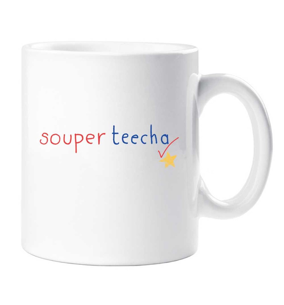 Teacher Mug Souper Teecha Thanks Teacher Funny Gift Present Cup Ceramic Novelty