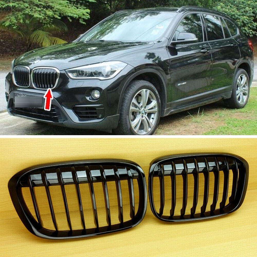 Shiny Black ABS P Look Front Grille Fits For BMW F48 F49 X1 2016-2018