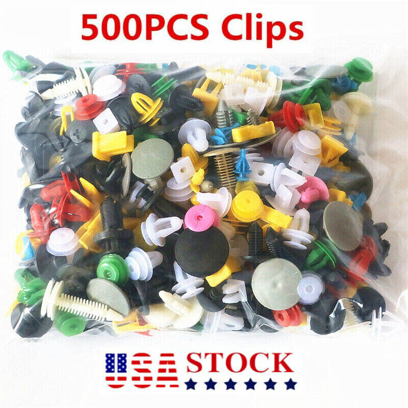 500PCS Plastic Car Body Push Pin Rivet Fasteners Trim Moulding Clip Screw Driver
