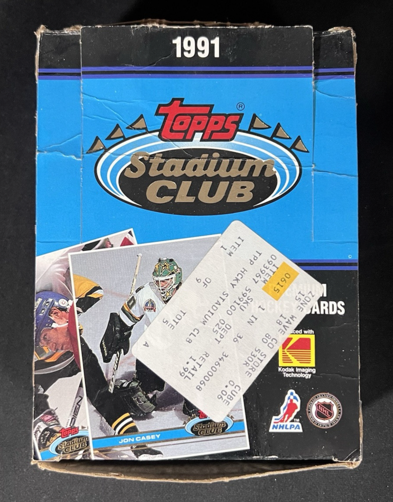 1991 Topps Stadium Club Hockey Wax Box 36 Packs Featuring Wayne Gretzky