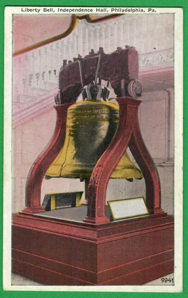 OLD LIBERTY BELL, INDEPENDENCE HALL, PHILADELPHIA, PA. VINTAGE PC. 6935