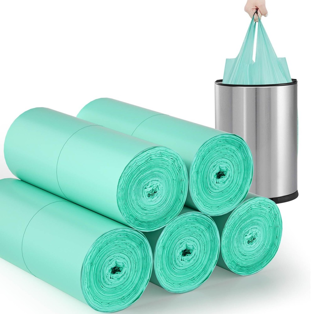 Small Trash Bags with Handles,100 Counts Small Biodegradable Trash Bags 4 Gal...