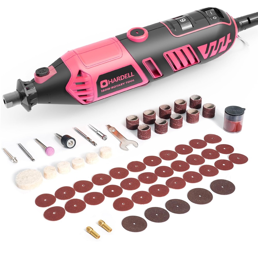 180W Corded Rotary Tool Kit with 6 Speeds and 61 Accessories