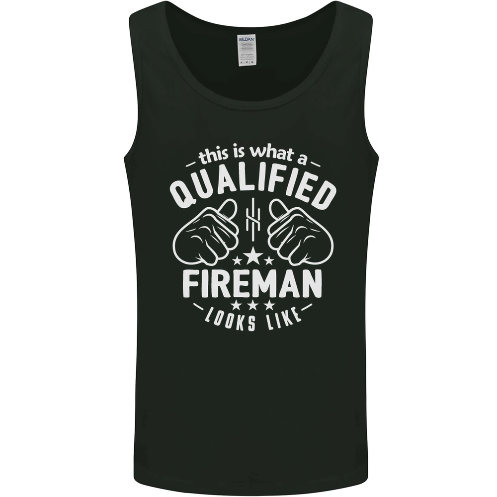 This Is What a Qualified Fireman Looks Like Mens Vest Tank Top