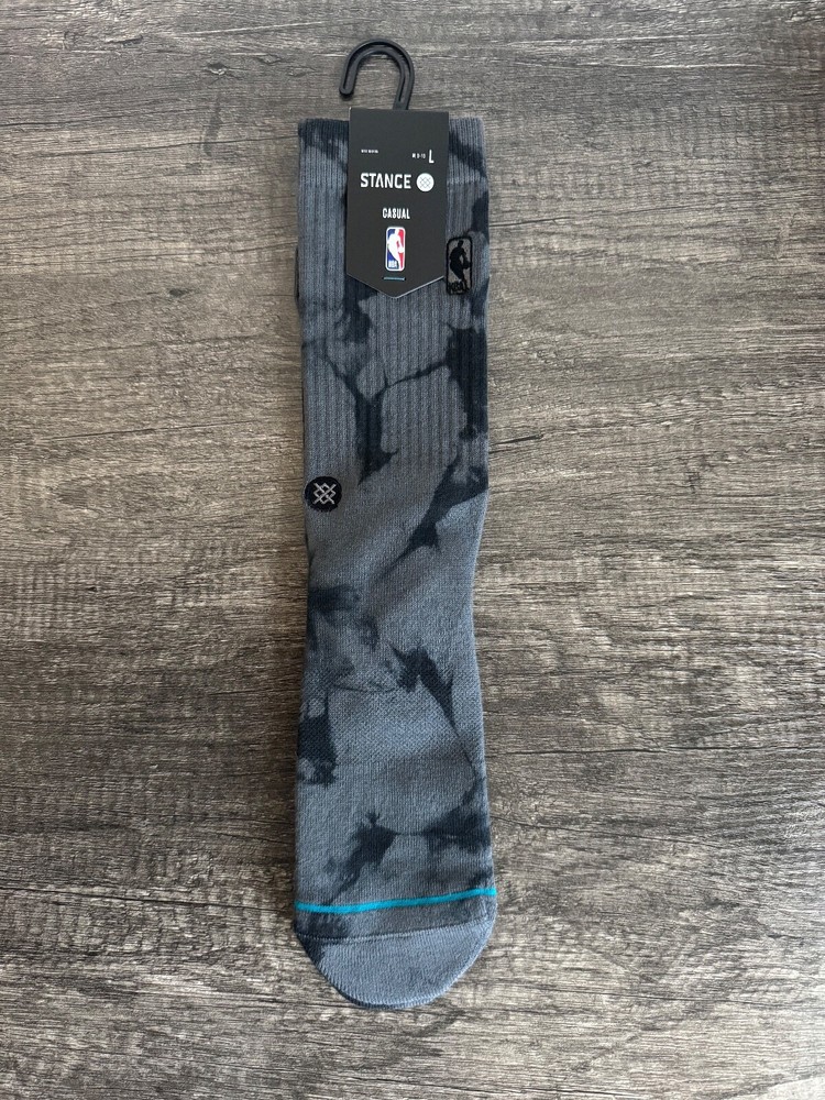 Stance NBA Logoman Dye Dark Grey Casual Socks Men's Size 9-13 LARGE NWT