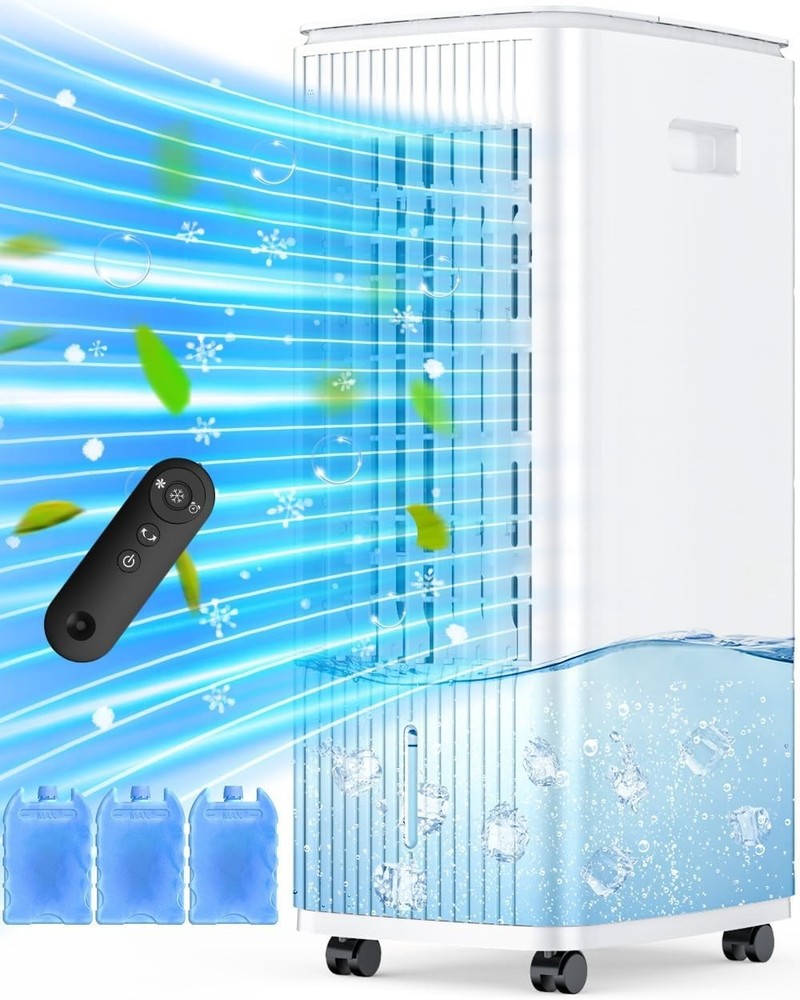 3N1 Windowless Air Conditioner Double Tanks, Smart Timer, 3 Ice Packs 25IN Fan