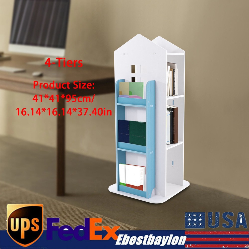 360 Degree Rotating Bookshelf Freestanding Display Storage Rack