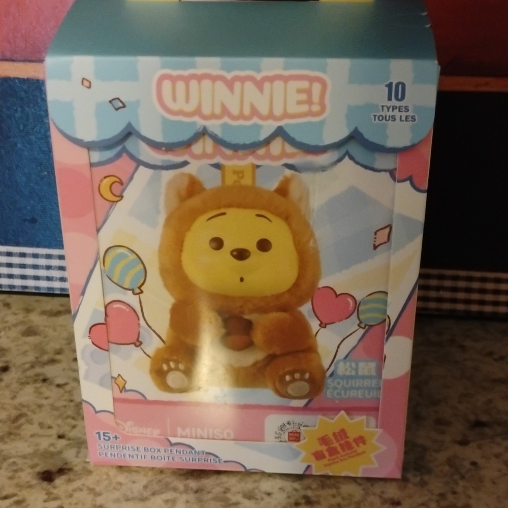 MINISO Disney Winnie the Pooh Squirrel Plush Toy Surprise Box Collectible Gift