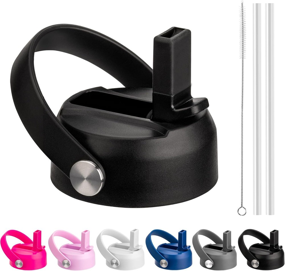 Hydroflask Straw Lid Replacement for 12 16 18 20 32 Oz Bottles in Black