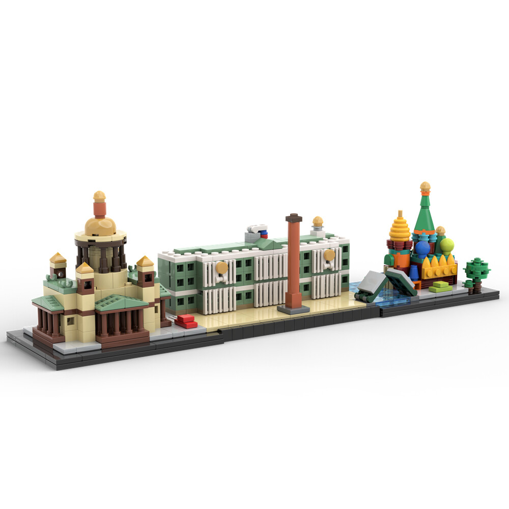 MOC Saint Petersburg 500-Piece City Skyline DIY Building Bricks for Kids