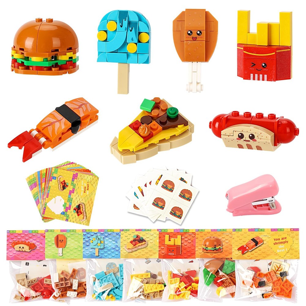 Valentines Day Classroom Cards for Kids - 28 PCS Dessert Block Valentine Cards  