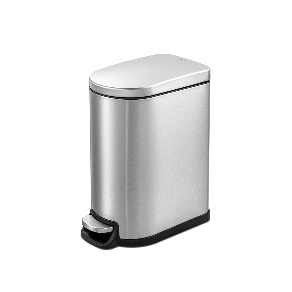 2.6Gal Heavy Duty Hands-Free Stainless Steel Bath/Office Step Trash Can, Fing...