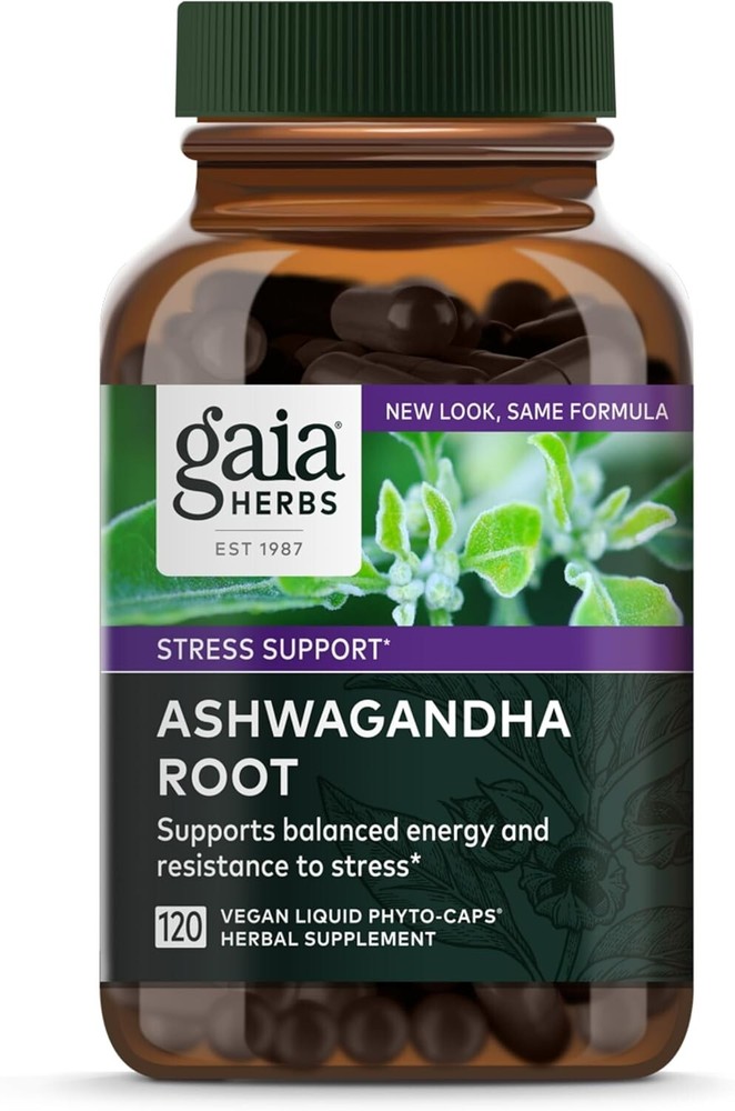ASHWAGANDHA ROOT Gaia Herbs Healthy Immune Stress Relief 120 CT 07/2026