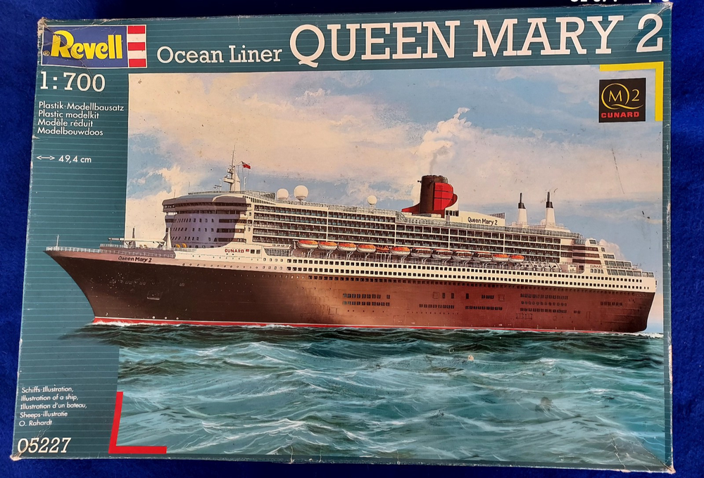 Revell Germany 1/700 Scale Queen Mary 2 Ocean Liner Waterline Model Kit