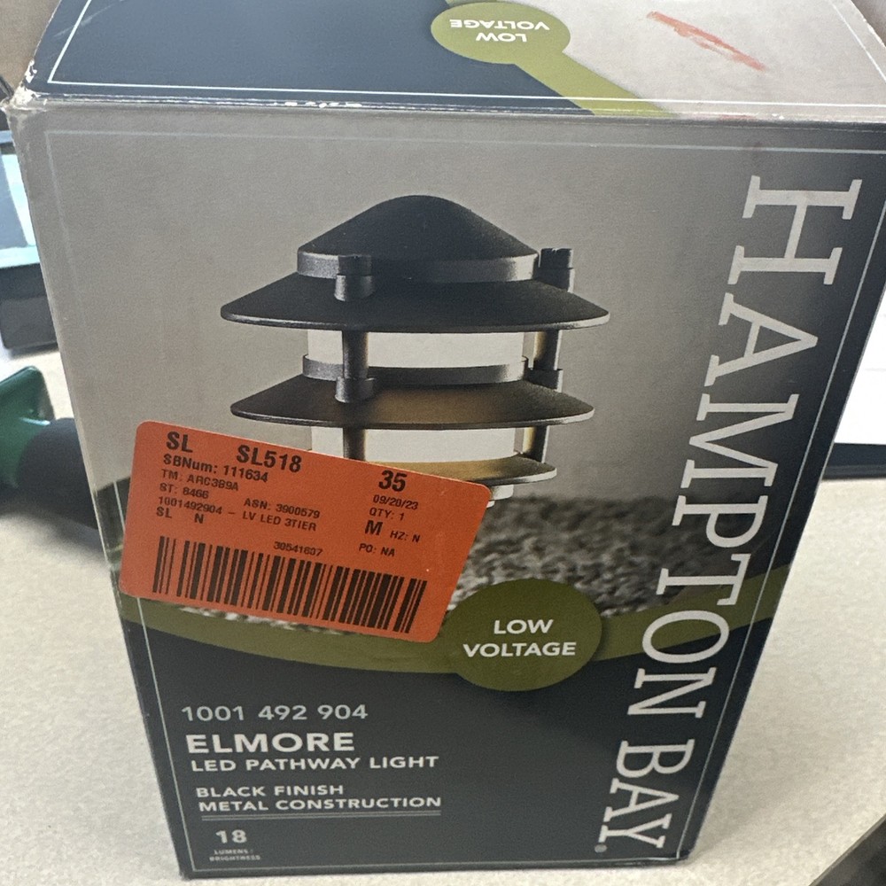 Hampton Bay 3-Tier Black LED Low Voltage Pathway Light 1001 A4